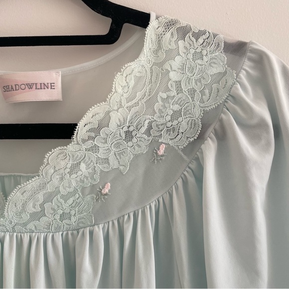 Elegant Lace Trim Chemise - Light Blue - Picture 3 of 5